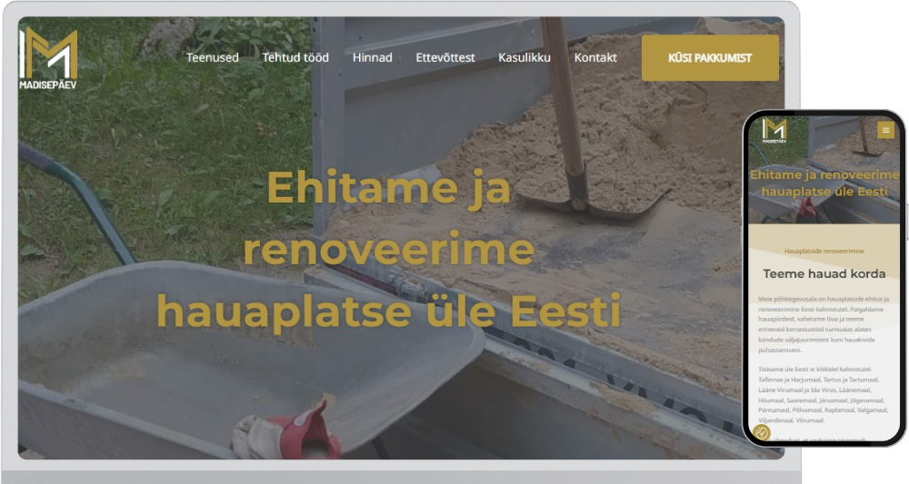 Tehtud kodulehtede galerii madisepaev.ee