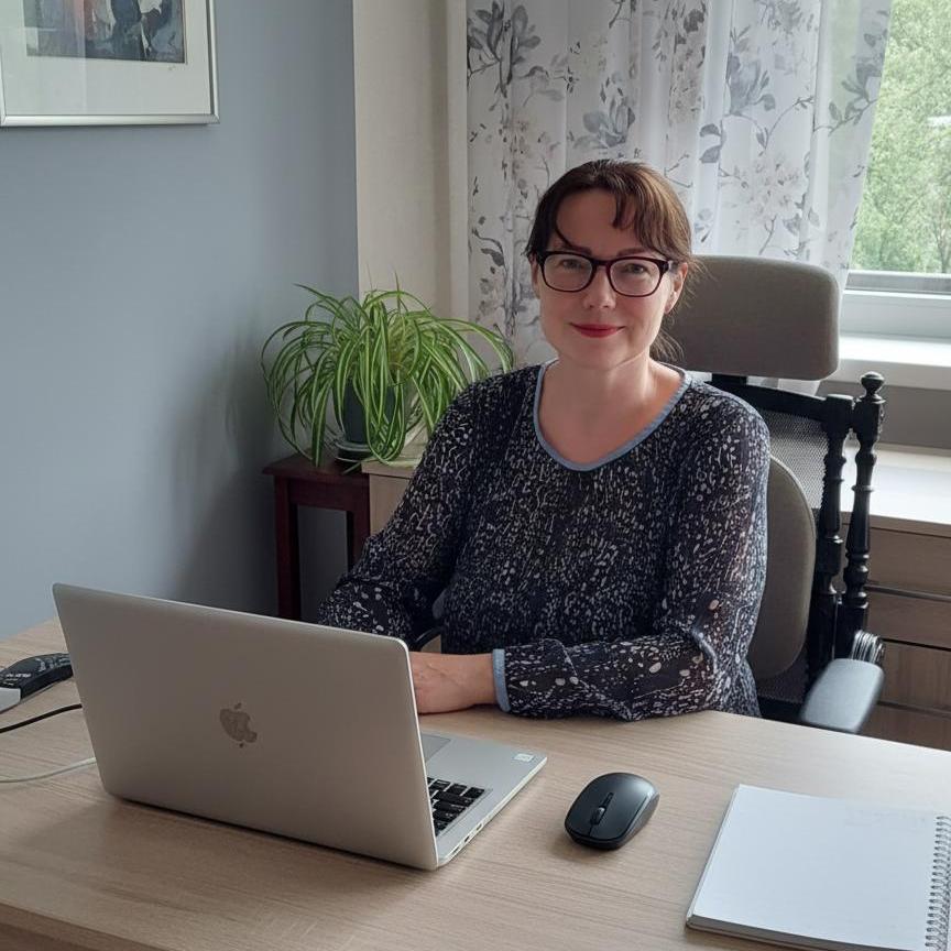 Reet kodukontoris tegemas kodulehe konsultatsiooni kliendile