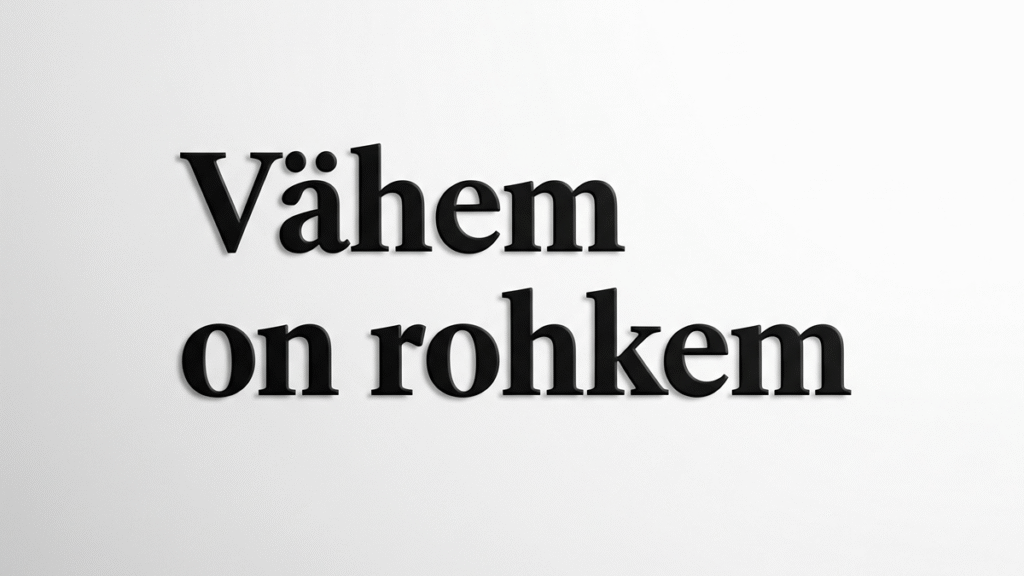 Vähem on rohkem